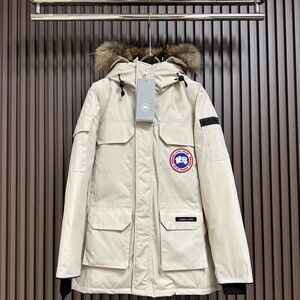 Men's Cream Parka with Fur Hood